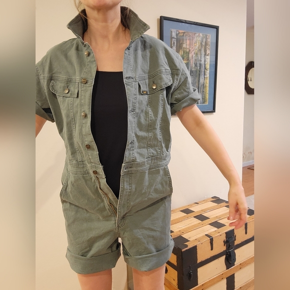 Lee Vintage modern green utility /jumpsuit size M, Green Denim - Picture 8 of 16